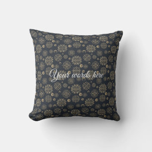 Coussin Créez vos propres flèches noires et or Noël