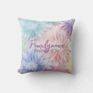 Coussin Créez vos propres fleurs de Noël Arc-en-ciel