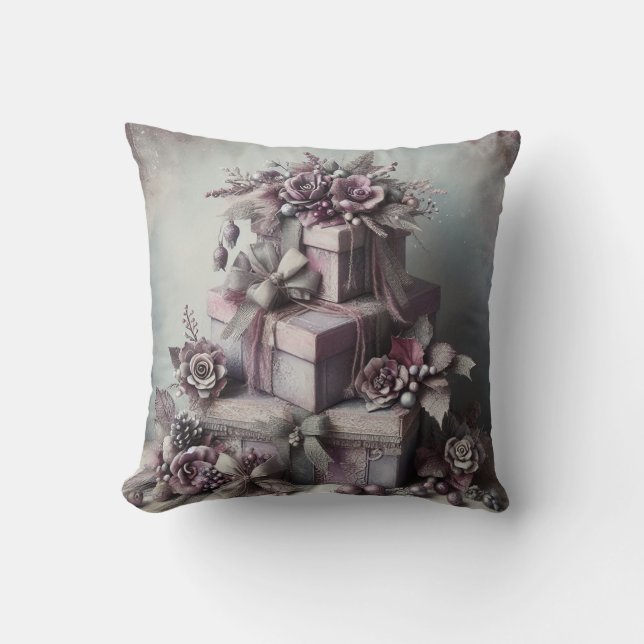 Coussin Créez vos propres Présents de la rose pourpre (Recto)