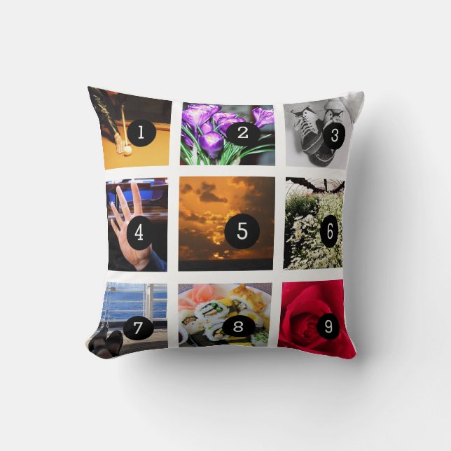 Coussin Créez votre propre album photos avec 18 images (Recto)