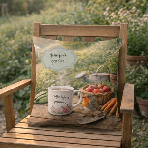 Coussin Créez votre propre café avant de jardiner jardin