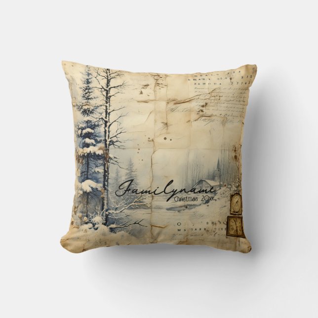 Coussin Créez votre propre carte postale Temps d'hiver Vin (Recto)