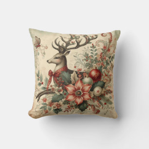 Coussin Créez votre propre cerf de Noël victorien
