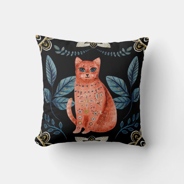 Coussin Créez votre propre chat rouge nordique (Recto)
