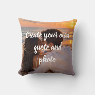 Coussin Créez Votre Propre Citation de Couple et Photo de