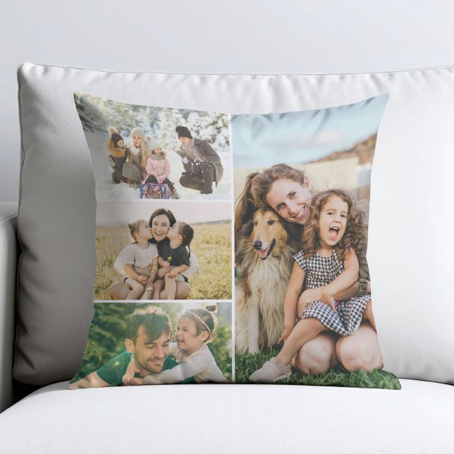Coussin Créez votre propre collage de 4 photos (Créateur téléchargé)