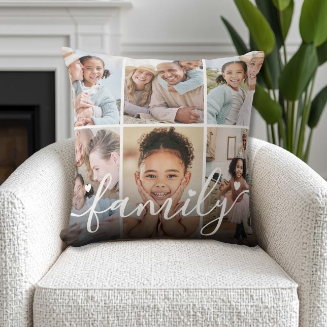 Coussin Créez votre propre collage de photos (Create Your Own Photo Collage Throw Pillow )