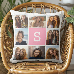 Coussin Créez Votre Propre Collage Instagram Monogramme Pe
