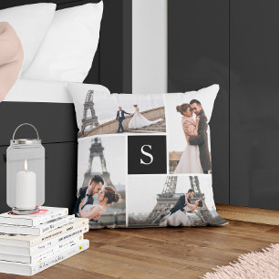 Coussin Créez votre propre collection de 5 photos monogram