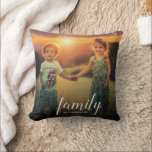 Coussin Créez votre propre couverture de texte de photo de<br><div class="desc">La famille est importante pour nous. Ajoutez vos plus belles photos,  une à l'avant et une à l'arrière et ajoutez votre nom de famille. Beau cadeau pour famille,  amis,  grands-parents.</div>