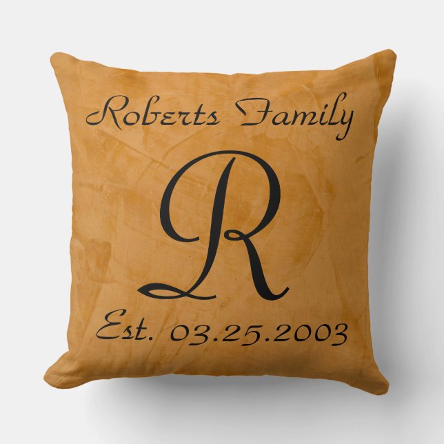 Coussin Créez Votre Propre Cuir Faux Bronzé d'Anniversaire (Recto)