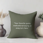 Coussin Créez votre propre devis de motivation<br><div class="desc">Créez votre propre oreiller de jetage de devis personnalisé. Caractéristiques minimaliste typographie de machine à écrire.</div>
