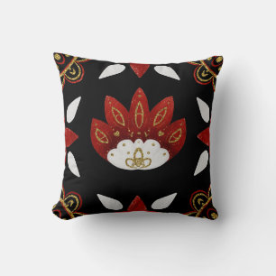 Coussin Créez votre propre fleur d'art populaire nordique 