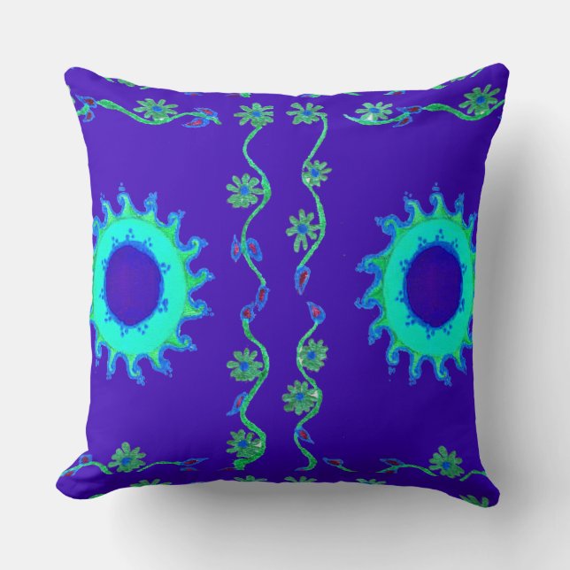 Coussin Créez votre propre Home bleu ciel ensoleillé flora (Recto)