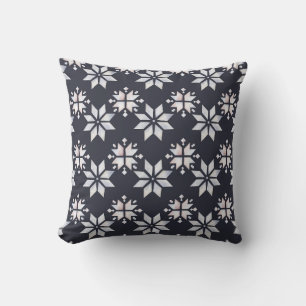 Coussin Créez votre propre Hygge Magique Snowflakes Noir