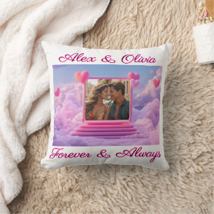 Coussin Créez votre propre modèle de photo de cœur romanti