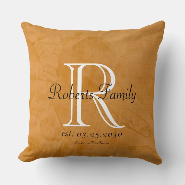 Coussin Créez Votre Propre Monogramme en Faux Cuir Bruni (Recto)