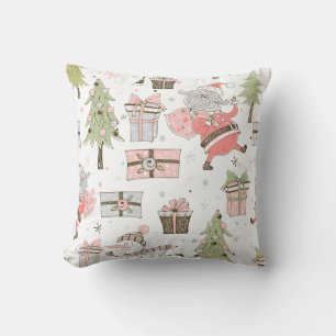 Coussin Créez votre propre Père Noël Whimsical & Snowman