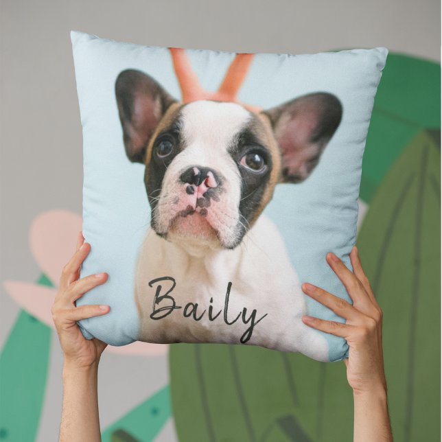 Coussin Créez votre propre photo amusante Besties Amis Chi (Créateur téléchargé)