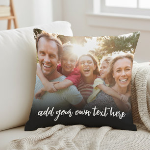 Coussin Créez votre propre photo avec 2 textes