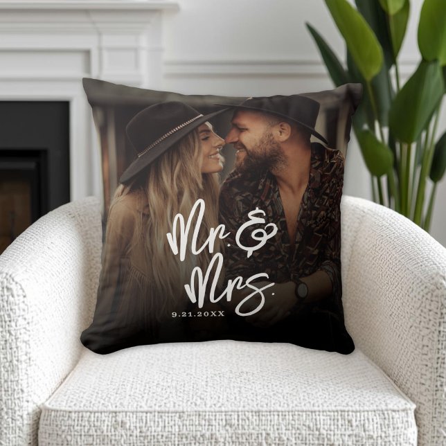 Coussin Créez votre propre photo de couple (Create Your Own Couple Photo Throw Pillow )