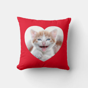 Coussin Créez votre propre photo de frontière de coeur rou