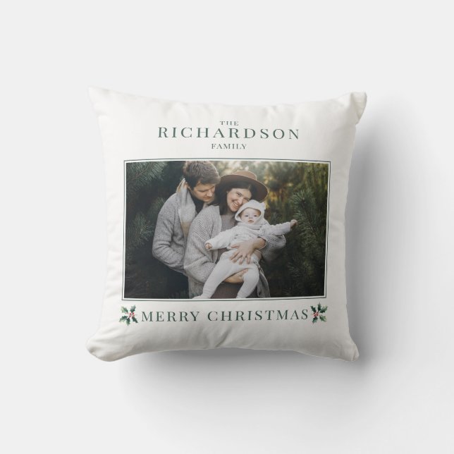 Coussin Créez Votre Propre Photo Simple Noël Vacances    (Recto)