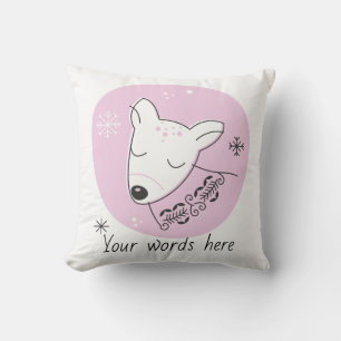 Coussin Créez votre propre Reinder rétro Pink Noël