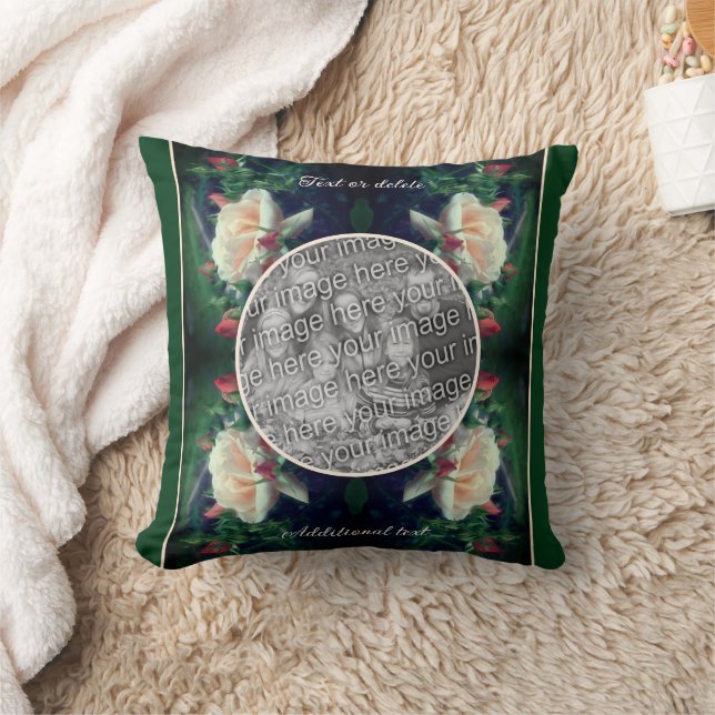 Coussin Créez Votre Propre Rose Photo Peach Et Le Cadre Bu (Couverture)