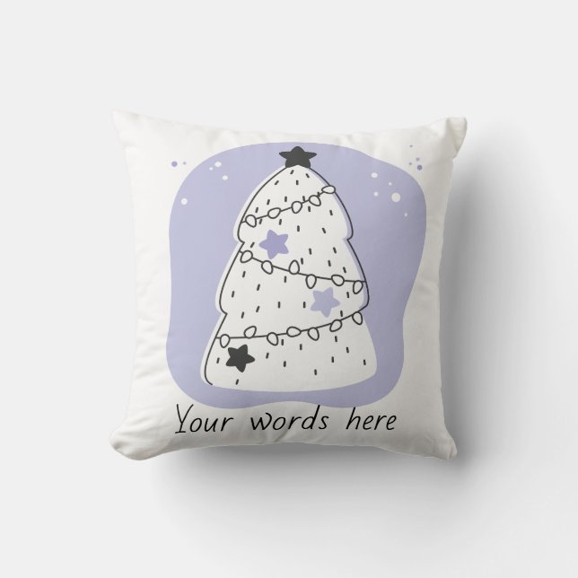 Coussin Créez votre propre sapin de Noël violet (Recto)