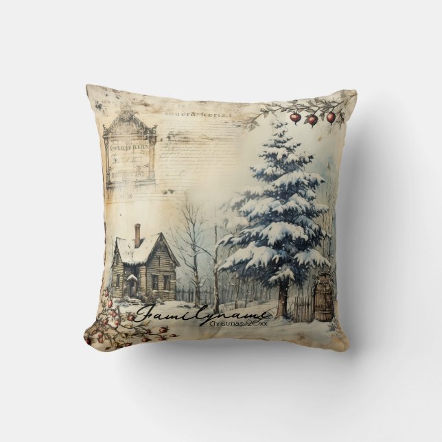 Coussin Créez votre propre scène de Cabine de journal Vint (Recto)
