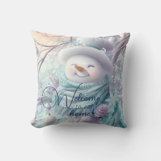 Coussin Créez votre propre Snowman de Noël Minty