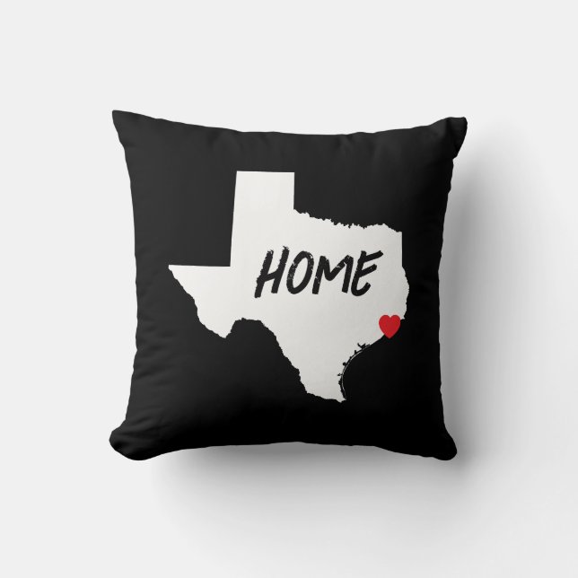 Coussin Créez votre propre Texas noir et blanc (Recto)