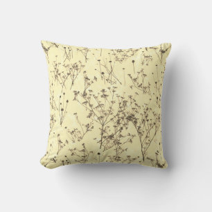 Coussin Crème Abstraite moderne Floral Beige Brown