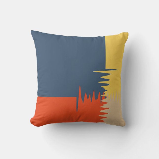 Coussin Crème bleu rouge jaune (Recto)