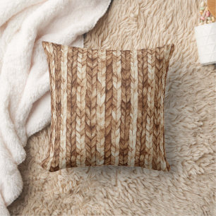 Coussin Crème Brown Faux Tissus