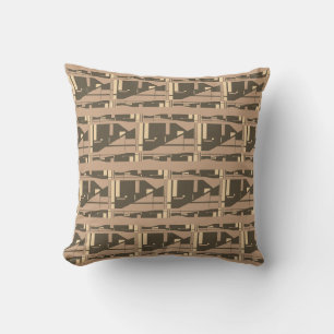 Coussin Crème Brown sur Tan Méditerranée Petites mosaïques