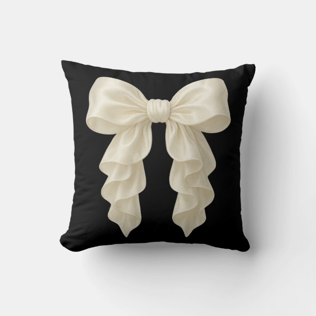 Coussin Crème Cascade Ruffle Bow tendance Posh Girly (Recto)