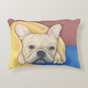 Coussin crème de bouledogue français