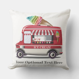 Coussin Crème de glace Camion texte personnalisé jeter des