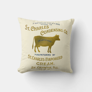 Coussin CRÈME DE LAIT DE VACHE LAITIÈRE St Charles Illinoi