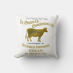 Coussin CRÈME DE LAIT DE VACHE LAITIÈRE St Charles Illinoi