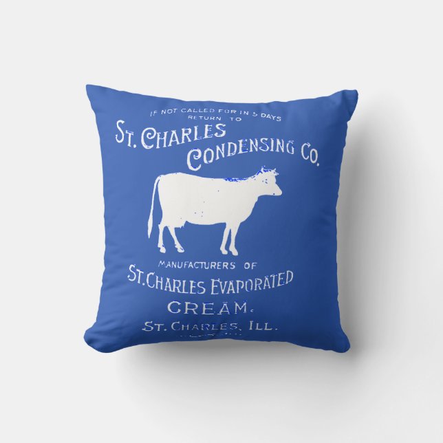 Coussin CRÈME DE LAIT DE VACHE LAITIÈRE St Charles Illinoi (Recto)