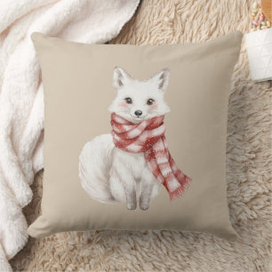 Coussin Crème de Noël Rouge Blanc Peppermenthe Renard et C