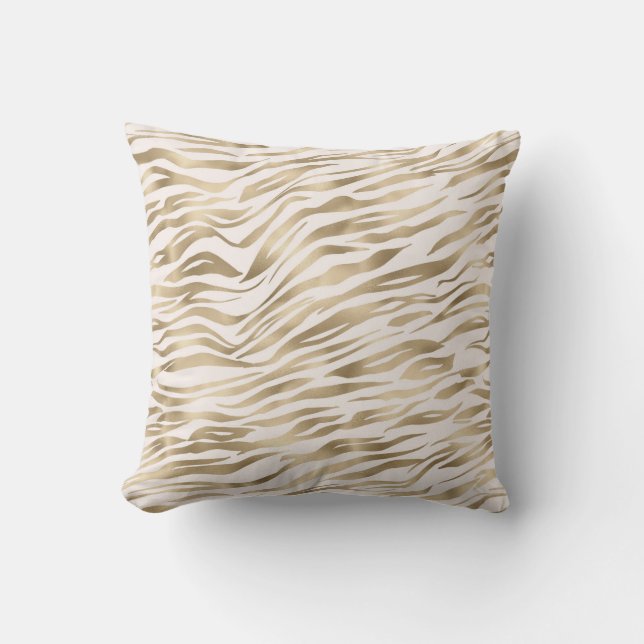 Coussin Crème d'or Zebra Print          (Recto)