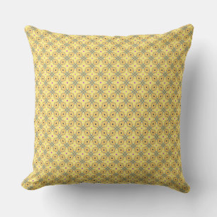 Coussin Crème et bleu Abstrait Diamant Plaid Jeu d'oreille