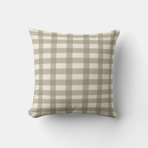 Coussin Crème Gingham et Toffee