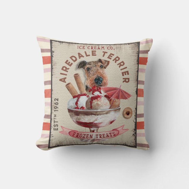 Coussin Crème glacée de chien (Recto)