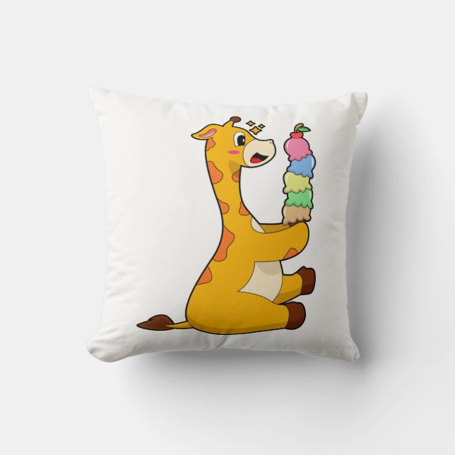 Coussin Crème glacée Giraffe gaufre (Recto)