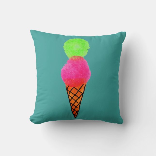 Coussin Crème glacée pop art (Recto)